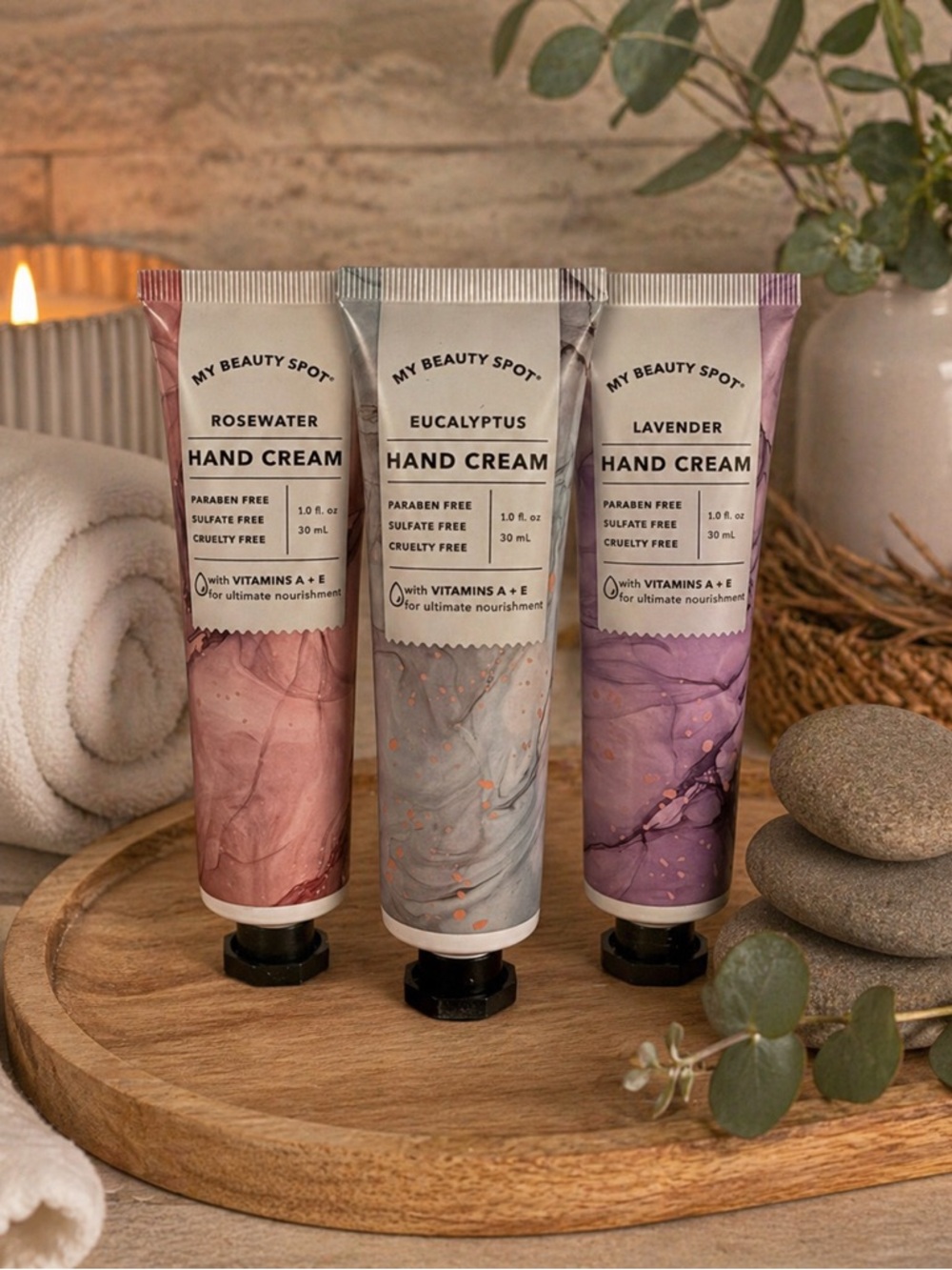 My Beauty Spot Hand Cream Set | Rosewater Lavender Eucalyptus | Hydrating Lotion